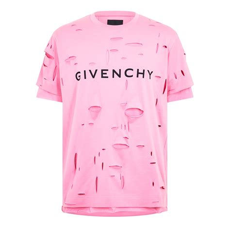 pink and white givenchy shirt|givenchy t shirt with holes.